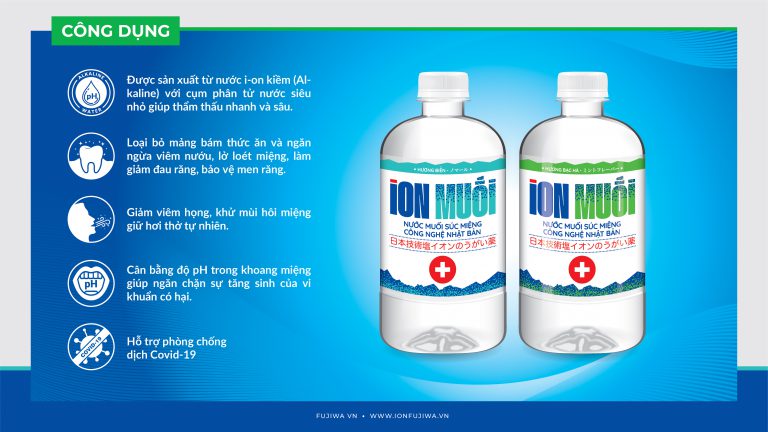 công dụng sản phẩm nước súc miệng ion muối Fujiwa